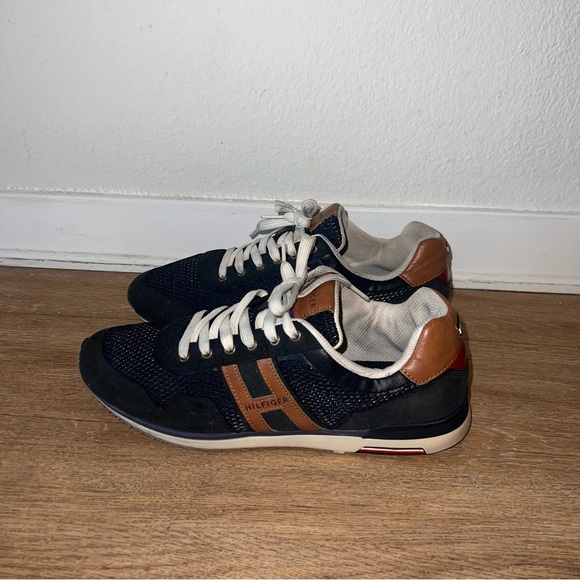 Tommy Hilfiger Men's Black and Brown Sneakers size 12 - Picture 1 of 5
